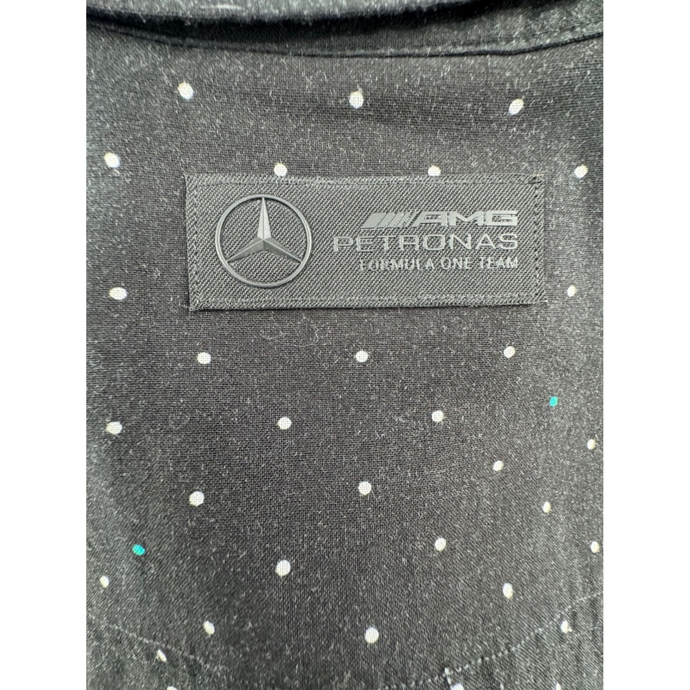 Mercedes AMG Petronas F1 Shirt L Black Polka Dot S Sleeve Racing Motorsport Gear - Picture 12 of 16